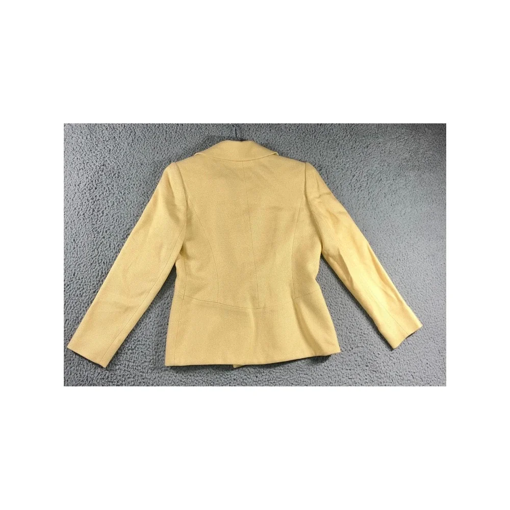 Ellen Tracy Blazer Jacket‎ Women 4 Petite Double Breasted Butter Yellow